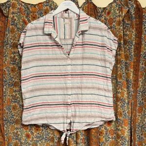 Weatherproof Multicolor Striped Button-Down Shirt